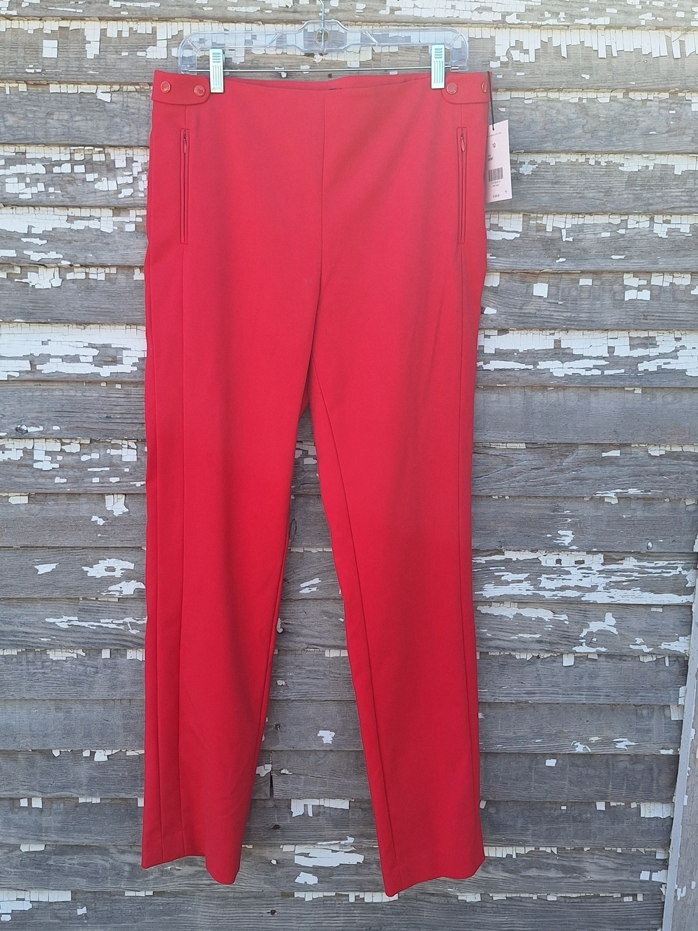 Carlisle Red Tailored Straight-Leg Trousers Size 12 NWT